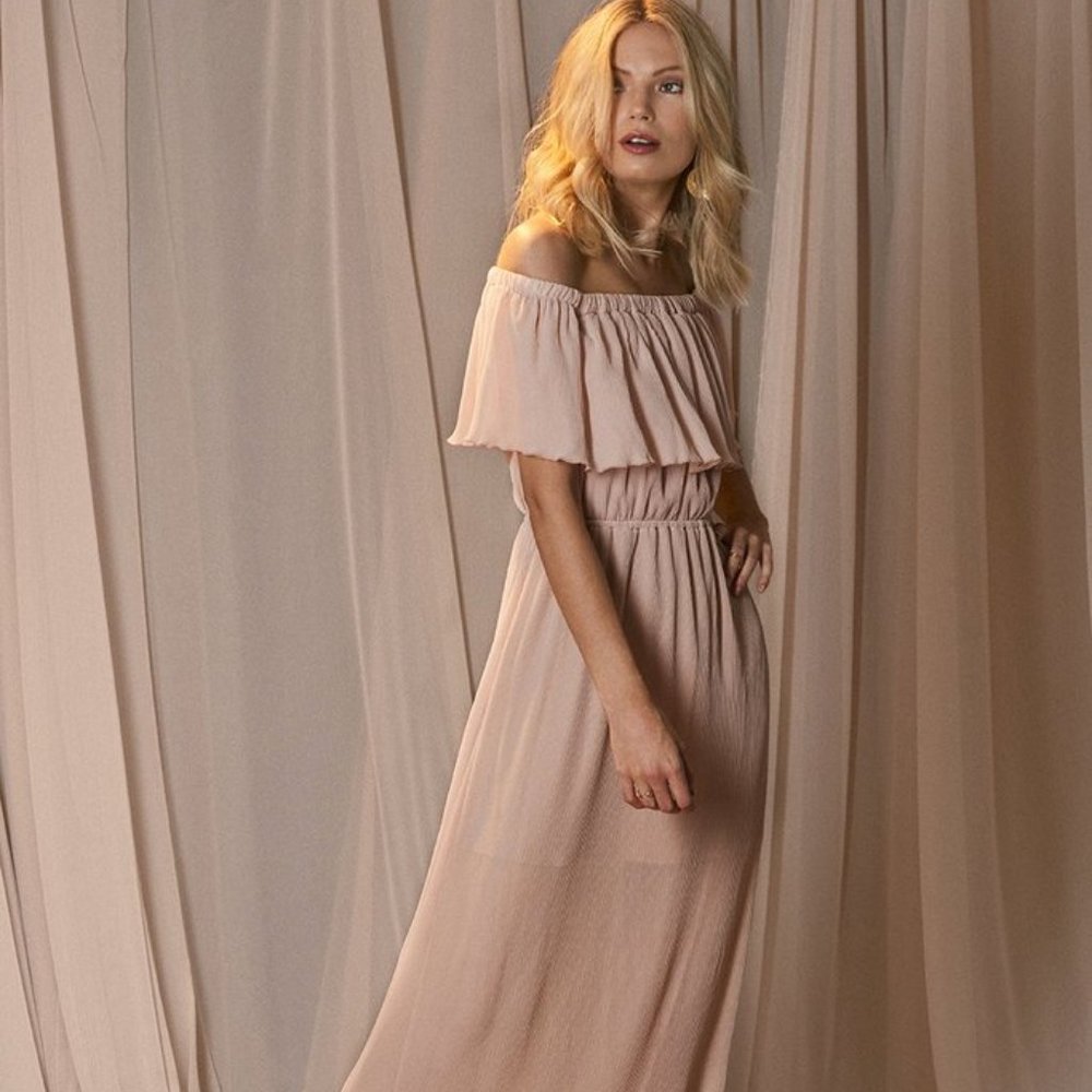 The Jetset Diaries Moana Maxi Dress in color Champagne, Size XS